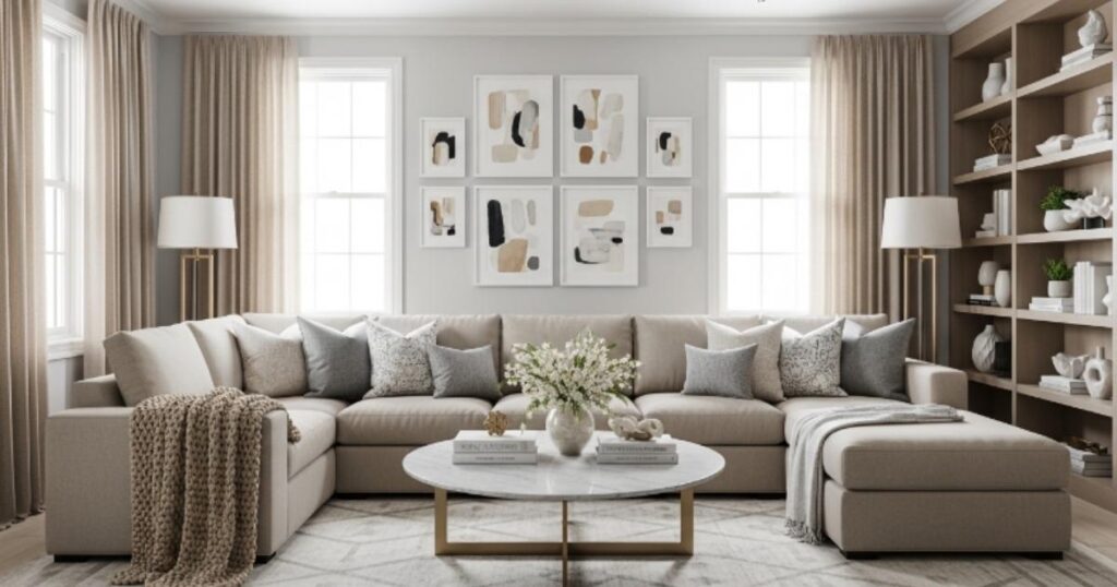 Chic Beige and Grey Living Room Style