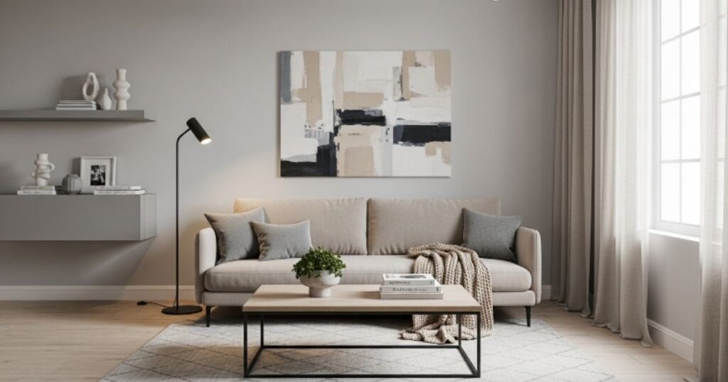 Chic Beige and Grey Living Room With Modern Simplicity