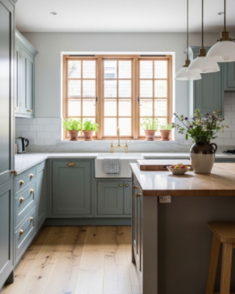 Classic Teal Kitchen with Soft Neutral Balance