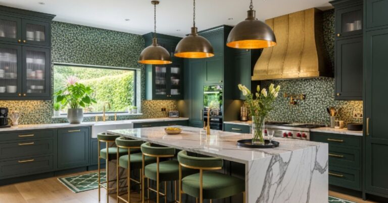 Green and gold kitchen ideas