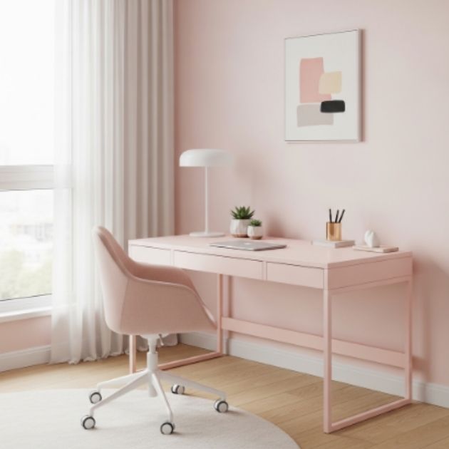 Minimal Pink Home Office Style