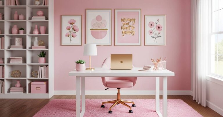 Pink Home Office Ideas