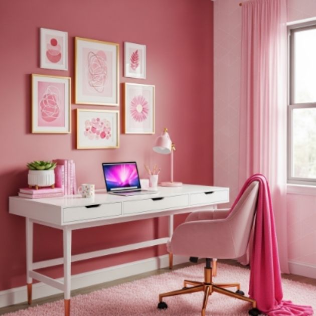 Vibrant Pink Home Office Look