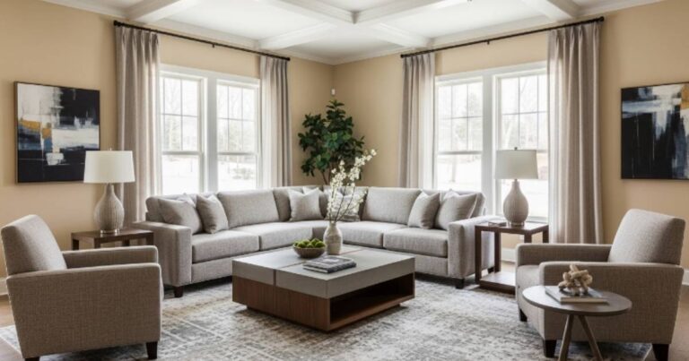 beige and grey living room
