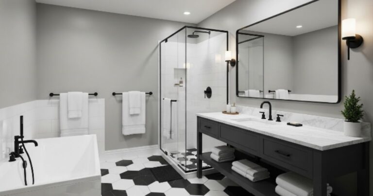 Black White and Gray Bathroom Ideas