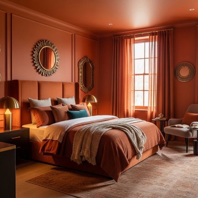 Bold Burnt Orange Bedroom Inspiration