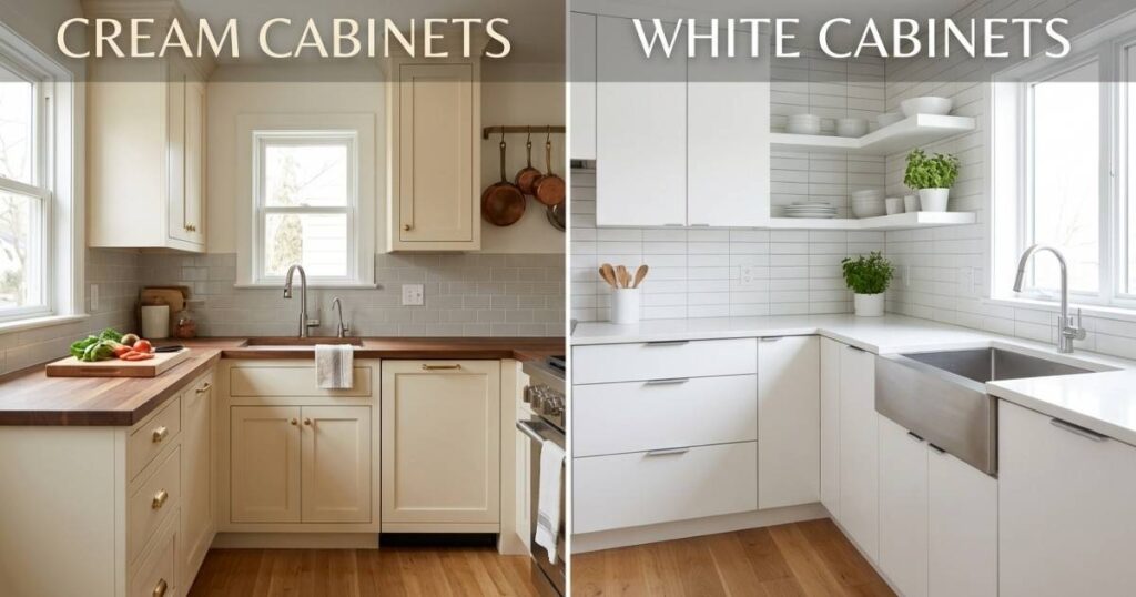 Different Shades: Cream Kitchen Cabinets vs. White Cabinets