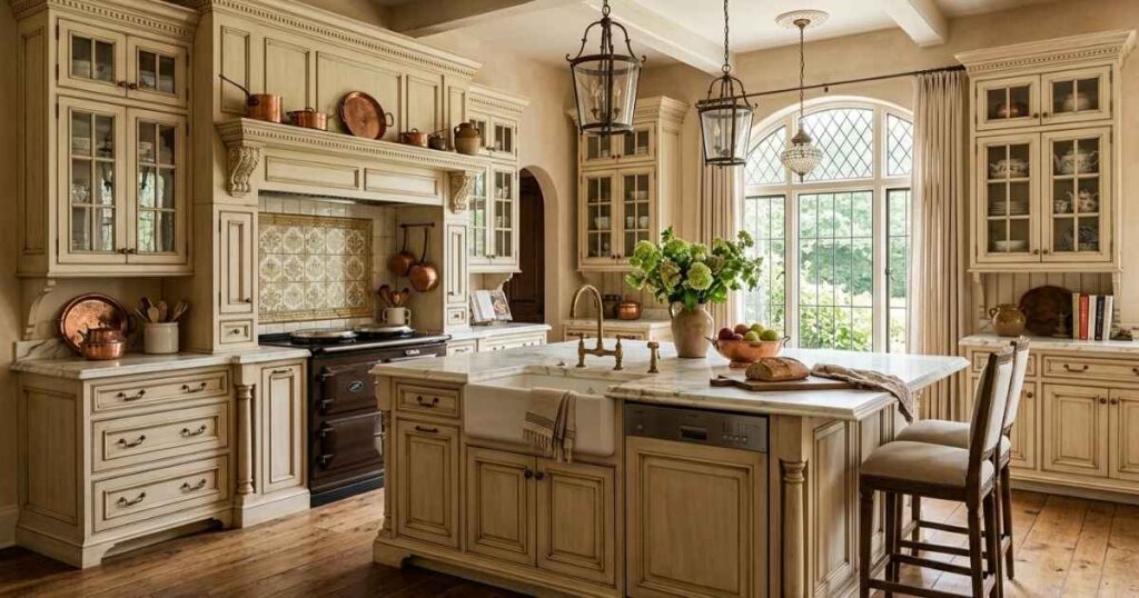 Luxury Antique Cream Kitchen Cabinets