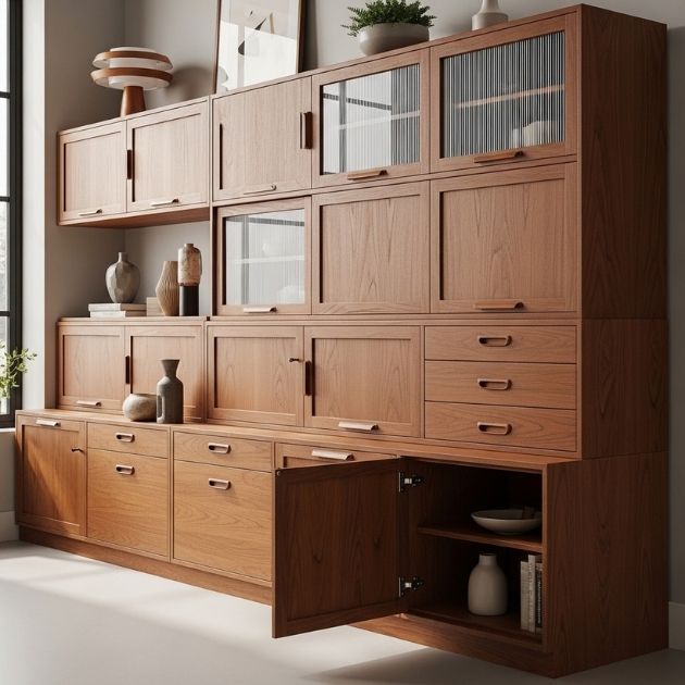 Mid Century Modern Walnut Cabinets