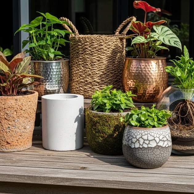 Plant Containers for Texture and Touch