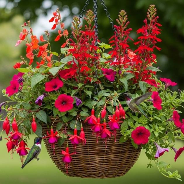 Plant a Hanging Basket for Hummingbirds