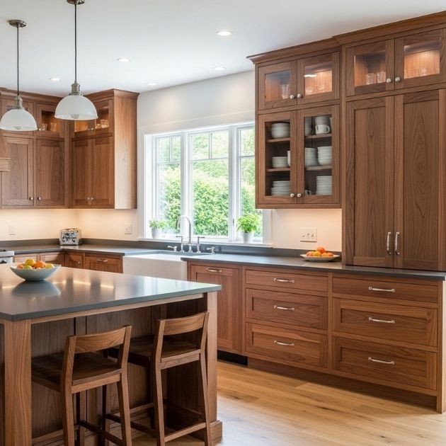 Shaker Walnut Kitchen Cabinets