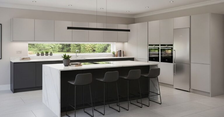 gray kitchen cabinets